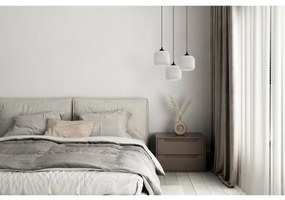 Závesné svietidlo Riffle, 3x biele sklenené tienidlo, b, o