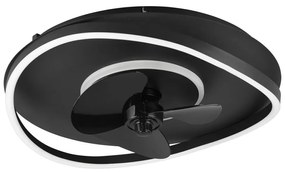 Matne čierne LED stropné svietidlo Sortland – Reality