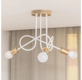 Prisadený luster OXFORD 3xE27/15W/230V zlatá/biela