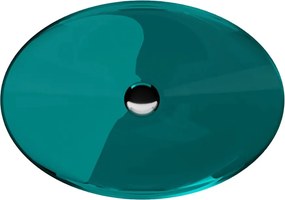 Besco Umývadlo na dosku zo syntetickej živice Anya 50x35 cm Ocean Breeze s výpustom Click-Clack BESCO-Typ výpuste: Click-Clack bez prepadu, chróm