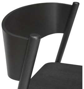 Čierna barová stolička v dekore duba (výška sedadla 75 cm) Oblique – Hübsch