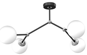 Prisadený luster JOY 4xE14/40W/230V čierna/lesklý chróm