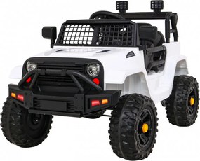 Ramiz Autíčko Jeep Dark Night na batérie pre deti biele + pomalý štart + EVA kolesá + LED audio