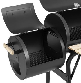 2 v 1 BBQ gril a smoker na drevené uhlie