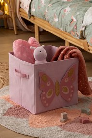 Úložný box Butterfly, 29x29x29 cm, ružová