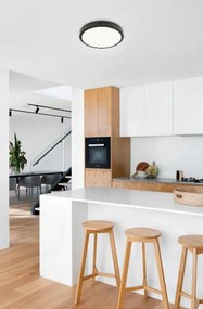 ecoPLANET Kruhový LED panel pre povrchovú montáž - čierny - 24W - studená biela