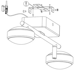 Eglo 97715 - LED RGB Stmievateľné bodové svietidlo CORROPOLI-C 2xLED/5W/230V