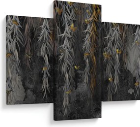 Obraz - Vŕbové vetvičky v čiernom pozadí (90x60 cm)
