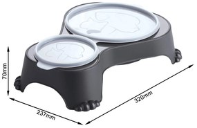 Rotho Miska na krmivo a vodu pre psy a mačky, dvojitá s vekom, SALLY - antracit