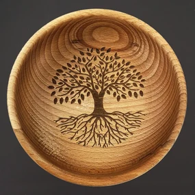 AMADEA Drevená miska strom, masívne drevo, 18 cm