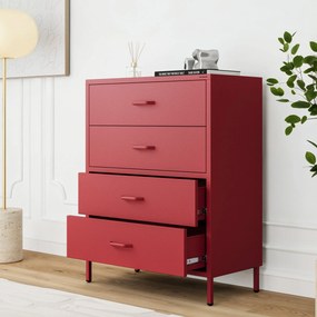 Komoda CARLA, 800 x 1015 x 400 mm, Modern: červený farba