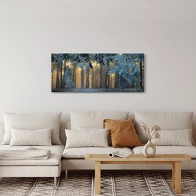 Obraz zasneženého lesa (120x50 cm)