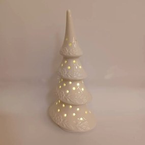 DECOLED Keramický stromček, 11,4 x 8,5 x 23 cm, teplá biela, 2xLR44