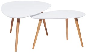 AKCIA Set bielych príručných stolíkov NOLAN B II. akosť