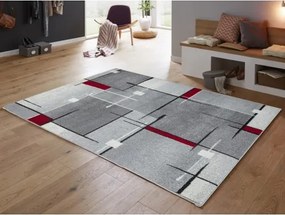 Koberec Thales 120x160 cm, šedo-červený%