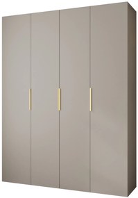 Šatníková skriňa 190 cm Carmela 50-4 (kašmír + zlatá). Akcia -20%. Vlastná spoľahlivá doprava až k Vám domov. 1126848