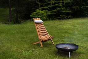 Skladacie drevené záhradné kreslo s vankúšom - svetlohnedé
