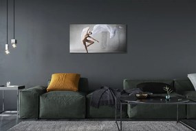 Obraz canvas Žena tancuje biely materiál 140x70 cm