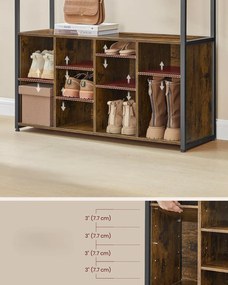 Předsíňový věšák s botníkem Vasagle Vigro 100 cm hnědý
