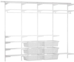 Nástenný regál do šatníka  200x240x40 cm TOPTRACK