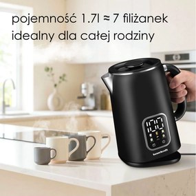 Bauerkraft Inteligentná bezdrôtová rýchlovarná kanvica – 1,7l čierna