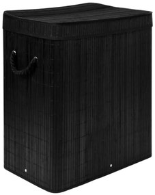 Kôš na bielizeň 100 l bambusový čierny