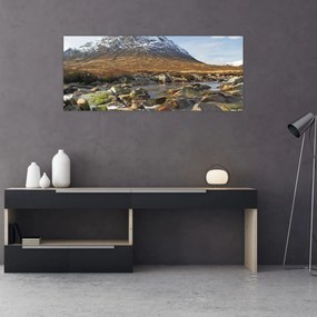 Obraz - Hora s riekou (120x50 cm)