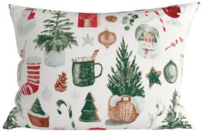 Sada 2 ks dekoračných obliečok na vankúš MAGIC CHRISTMAS 50x70 cm, biela