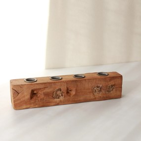 Ib Laursen Adventný drevený svietnik Block Unique 30 cm