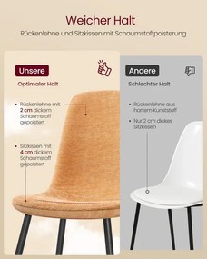 Set štyroch jedálenských stoličiek karamelový (4 ks)