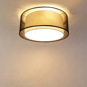 Moderné stropné svietidlo čierne s bielou 50 cm 3-svetlo - Drum Duo