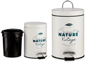 Vintage kúpeľňový kôš na odpadky "Beauty nature", plech, objem 3l