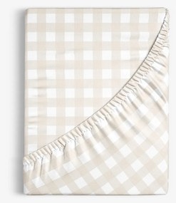 Goldea bavlnená napínacia plachta - latte kocky 80 x 200 cm