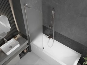 Mexen Next L, 1-krídlová vaňová zástena 60 x 150 cm, 6mm sklo námraza, 6mm číre sklo, profil brúsená oceľ, 895-060-000-03-30-97