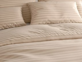 Hotelové obliečky z mikrovlákna JASMINE béžové - prúžok 2 cm Rozmer obliečok: 70 x 90 cm | 140 x 220 cm