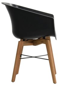 Čierne plastové záhradné stoličky v súprave 2 ks Amalia – Hartman