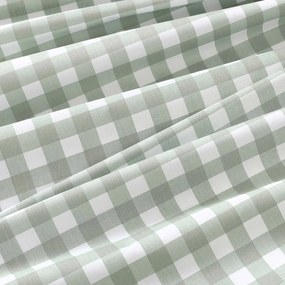 Goldea oválny obrus 100% bavlnené plátno - šalviovo zelené kocky 120 x 160 cm