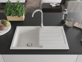 Mexen Bruno - drez granitový 79,5x49,5cm, 1-komorový, biela, 6513791010-20