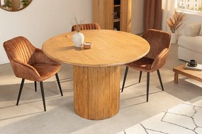 Jedálenský stôl TRES 120 cm okrúhly mangové drevo hnedý s úložným priestorom