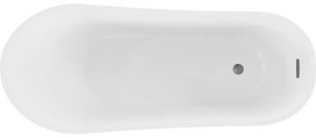 Mexen Alta, voľne stojaca vaňa 170 x 75 cm, biela-čierna, grafitový matný brúsený prepad, 52141707575-66