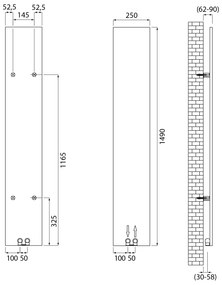 Sapho Sapho, SMARTELLA vykurovacie teleso 250x1490mm, čierna matná, MI1429
