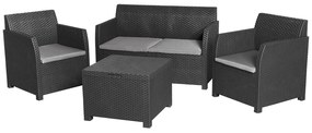 Livarno home Záhradná sedacia súprava PreZero, 4-dielna, antracitová/sivá  (850000351)