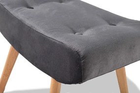 Kreslo Picolo s podnožkou, šedá (Tempo 4607 / přírodní)