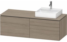 DURAVIT L-Cube závesná skrinka pod umývadlo na dosku (umývadlo vpravo), 4 zásuvky, 1420 x 550 x 482 mm, dub Terra, LC4870R35350000