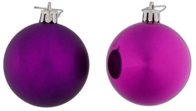 DECOLED Plastové gule, d. 6 cm, fialové, 12 x lesklé, 12 x matné
