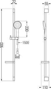 Mexen sprchový set DS74, chróm/biela, 785744583-00