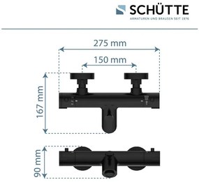 Schütte Termostatická vaňová batéria London (čierna matná)  (100367133)