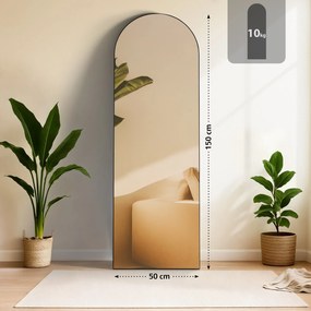 Zrkadlo Moline 150x50 cm - čierne matné