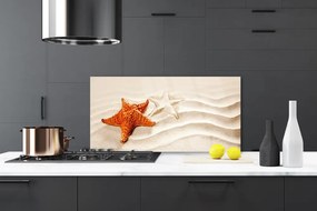 Sklenený obklad Do kuchyne Hviezdice na piesku pláž 120x60 cm