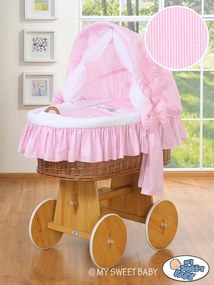 ♡ Prútený košík s kapucňou- Oslík Luca ružová♡My Sweet Baby